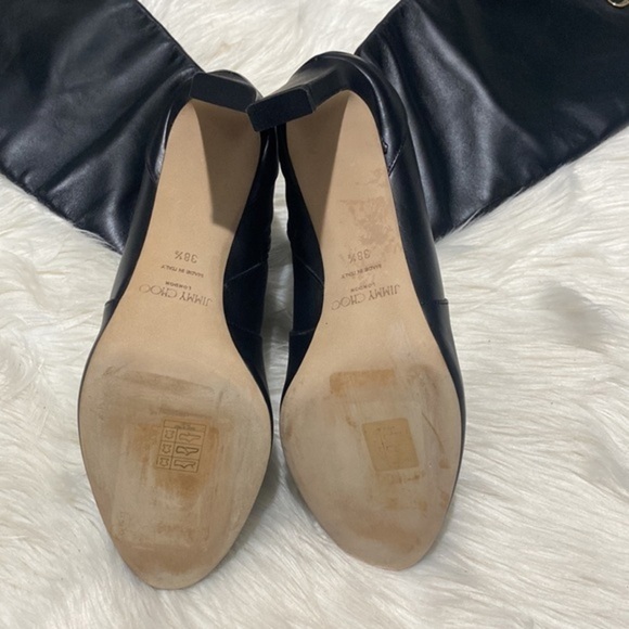 Jimmy Choo Shiny calfskin Mahesa 85 Knee high boots size 38.5 - Picture 8 of 13